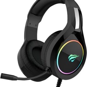 Havit HV-H2232d - Fone de Ouvido, Gamer, Iluminação RGB, com Microfone, Falante de 50mm, Conector 3.5mm