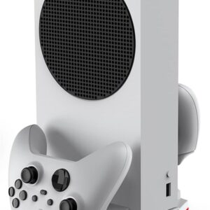 Base Suporte Cooler 2 Ventoinhas Carregador Duplo com Iluminação Led Compatível com Xbox Series S (Branco)