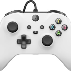 GMVOX Controller for XBOX, Support Turbo 3.5mm headphone Jack, Wired Controller Compatible with XBOX One, XBOX One S/X, XBOX Series S/X, PC, IOS, Android Platforms(White)