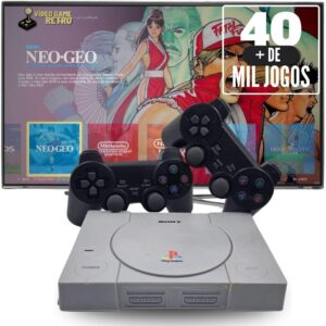 Mini Console Retrô PS1 com 40 mil jogos e 2 Controles diversos Jogos e Consoles Jogue Fliperama N64 Atari SNES Arcade