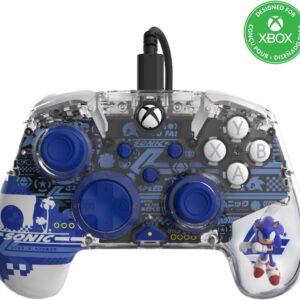 PDP REALMz Wired Xbox Controller Licensed for Series X|S, Xbox One, Windows 10/11 PC, LED Lighting Collectible Sonic Superstars, Programmable Buttons/Triggers, PC Control Hub App: Sonic Speed