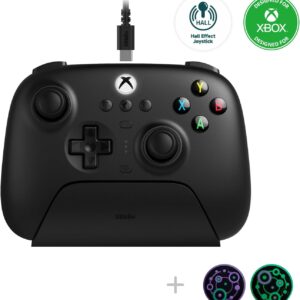 8Bitdo Ultimate 3-mode Hall Effect Joysticks/Hall Trigger Controller with Charging Dock, Wired for Xbox Series X|S, Xbox One, Wireless for Apple, Windows & Android - Officially Licensed (Black)