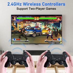 PRONLINE – Console de videogame para TV, controle sem fio de 2,4 g, USB embutido 10.000 Classic, 9 emuladores clássicos, saída HDMI para TV com controles sem fio duplos de 2,4 G – Jogos 4K Ultra HD