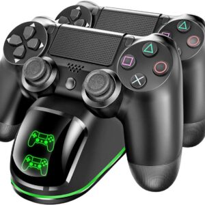 OIVO Carregador de controle PS4 compatível com controle PlayStation 4 PS4, estação de ancoragem de carregamento remoto com indicadores LED e cabo USB - 800 cm