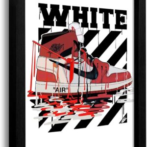 Hypebeast, AJ Shoe Poster Art Sports Themed Wall Art Boy Room, Hypebeast Shoe Poster, Shoe Box Series Estética Cool Poster Teen Boy Men Room Dorm Bedroom Wall Decor (Moldura preta, 30,5 cm x 40,6 cm)