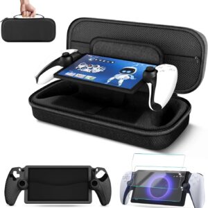 TNP Products Estojo de Transporte Tnp para Playstation Portal-Estojo de Viagem Portátil para Ps5 Portátil com Capa Protetora de Silicone E Protetor de Tela de 2 Unidades-Estojo de Bolsa de Transporte