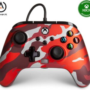 PowerA Enhanced Wired Controller for Xbox Series X|S - Metallic Red Camo, gamepad, wired video game controller, gaming controller, Xbox Series X|S