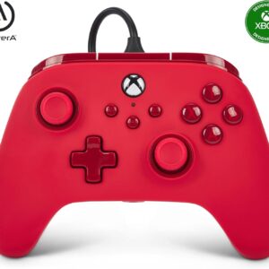 PowerA Advantage Wired Controller for Xbox Series X|S - Red, Xbox Controller with Detachable 10ft USB-C Cable, Mappable Buttons, Trigger Locks and Rumble Motors, Officially Licensed for Xbox