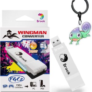 Brook Conversor Wingman FGC2 com chaveiro – Gamepad adaptador de joystick Arcade para PS5 e PC, suporta todos os jogos PS5 (versão exclusiva)