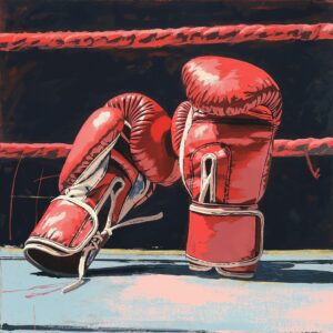 Beaudio Kits de pintura de diamante da série esportiva para adultos - Luvas de boxe 5 cm Impressão artística do anel - DIY Round Full Drill 5D Diamond Art para decoração de parede de casa (30 x 39,9