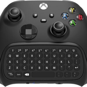 Teclado sem fio para Xbox Series X/S Controlador, para Xbox One/S/Controlador Gamepad, 2,4 Ghz Mini QWERTY Teclado Controlador Gaming Chatpad com áudio / fone de ouvido para Xbox Series X/S Controller-Preto