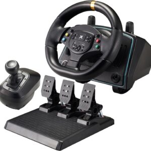 NBCP Racing Wheel and Pedals for Xbox Series X|S, Xbox One and PC, Racing wheel with clutch and shifter for Xbox One,PC Game Racing Wheels