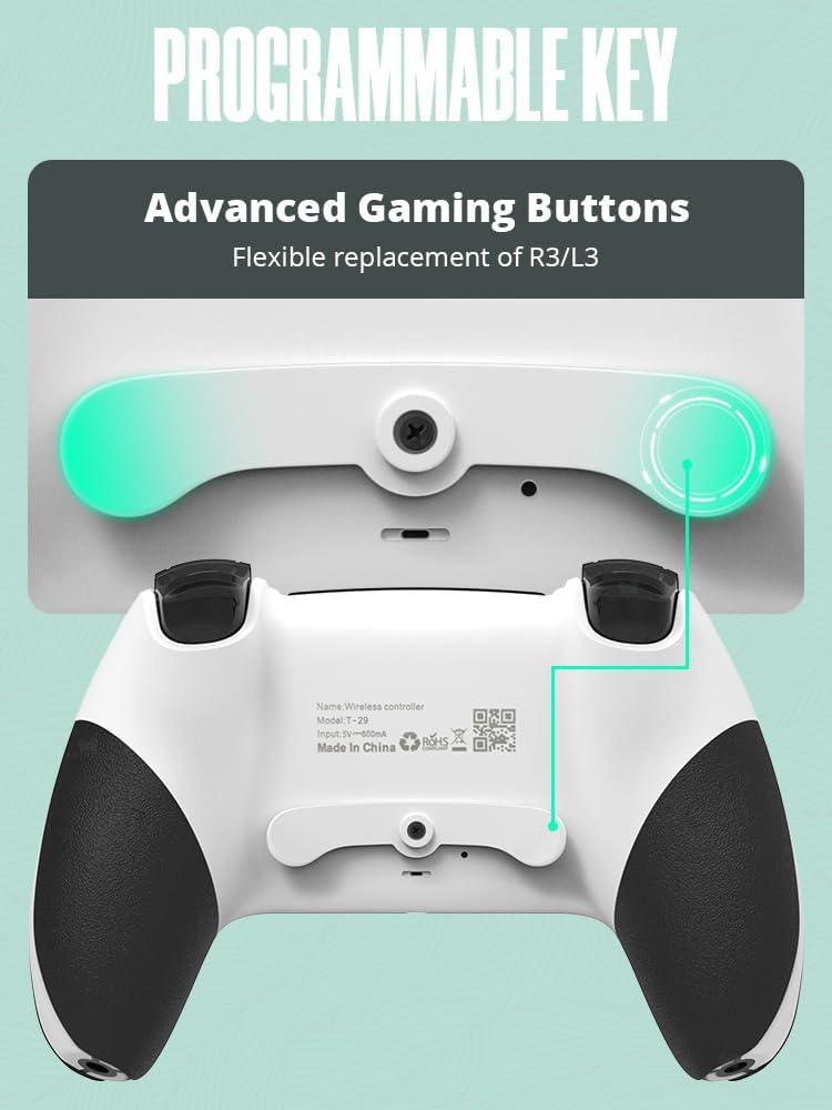 Controle Sem Fio compatível com consoles PS4(funciona apenas com jogos PS4)/PC/IOS/Android e laptop, com sensor de movimento de 6 eixos/vibração dupla/entrada de áudio de 3,5 mm 6 Controle Sem Fio compatível com consoles PS4(funciona apenas com jogos PS4)/PC/IOS/Android e laptop, com sensor de movimento de 6 eixos/vibração dupla/entrada de áudio de 3,5 mm - Imagem 6