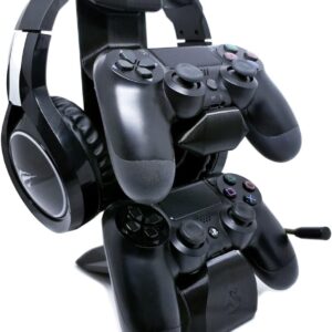 Suporte para 2 Controles e Headset Headphone Mesa Compatível com Ps4 Playstation 4