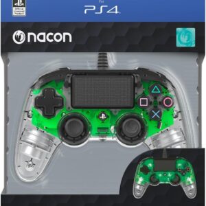 Nacon Controle com Fio Transparente - Ps4 (LED Verde) - Marca: Nacon - Conexão: USB-A - Tipo do Item: Controller de Videogame - Compatível com: PC, PlayStation 4