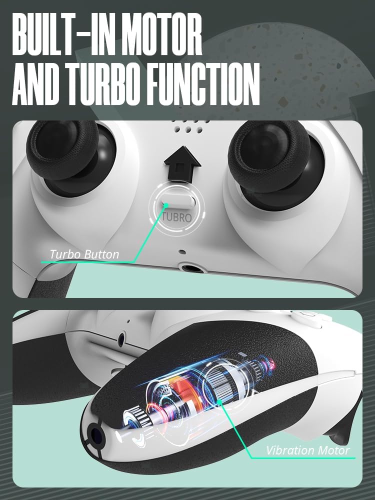 Controle Sem Fio compatível com consoles PS4(funciona apenas com jogos PS4)/PC/IOS/Android e laptop, com sensor de movimento de 6 eixos/vibração dupla/entrada de áudio de 3,5 mm 5 Controle Sem Fio compatível com consoles PS4(funciona apenas com jogos PS4)/PC/IOS/Android e laptop, com sensor de movimento de 6 eixos/vibração dupla/entrada de áudio de 3,5 mm - Imagem 5