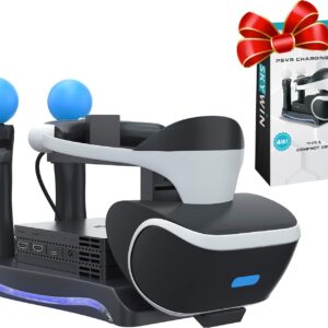 Skywin Suporte PSVR - Carregue, Mostre E Exiba Seu Fone De Ouvido E Processador PS4 VR - Compatível Com Playstation 4 PSVR - Mostre E Mova A Estação De Carregamento Do Controlador